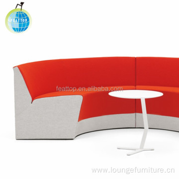 fabric or leather round shape sectional office sofa